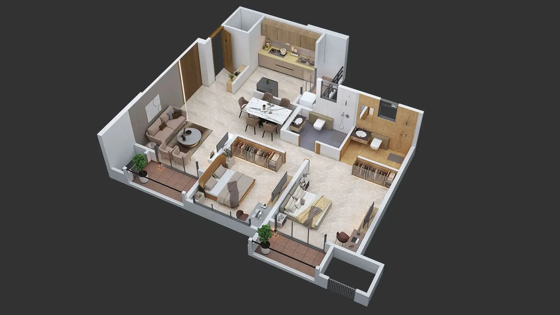 VTP Earth One Mahalunge 2BHK Floor Plan Image
