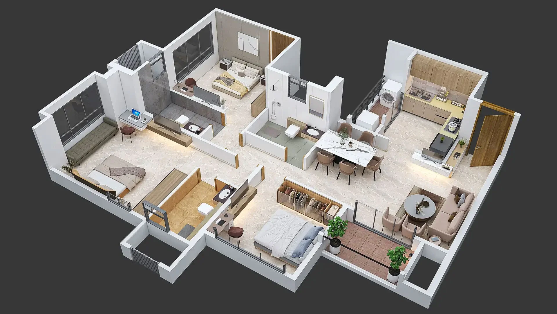 VTP Earth One Mahalunge 3BHK Floor Plan Image